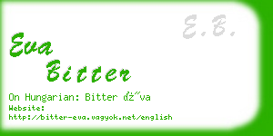 eva bitter business card